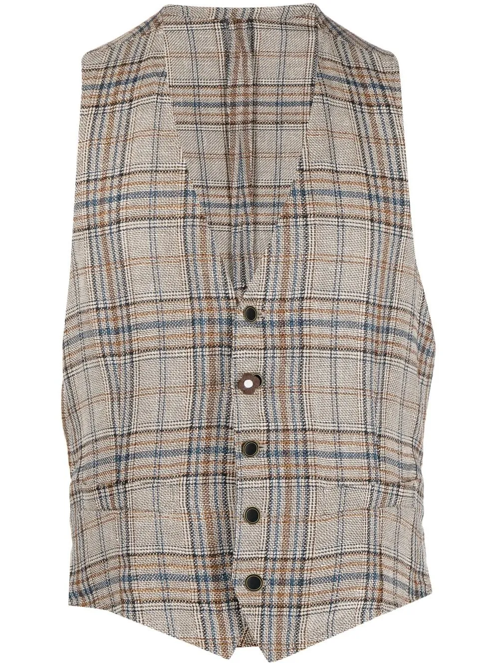 

Lardini check-print buttoned waistcoat - Neutrals
