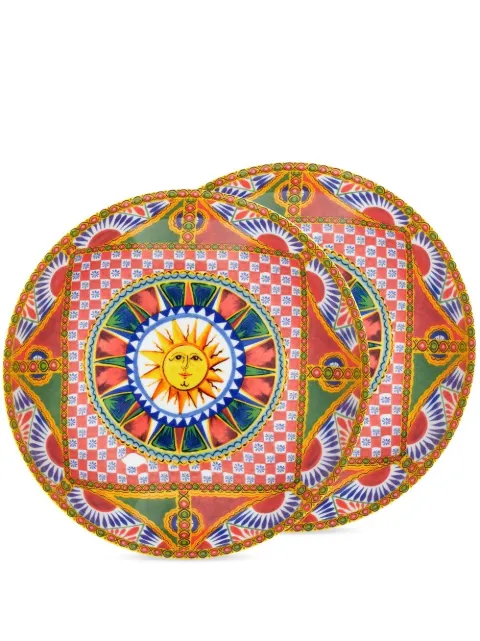 Dolce & Gabbana lot de deux assiettes de soupes à imprimé Sicilian Carretto