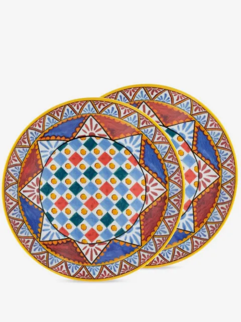Dolce & Gabbana Carretto-print porcelain soup plates (set of 2)