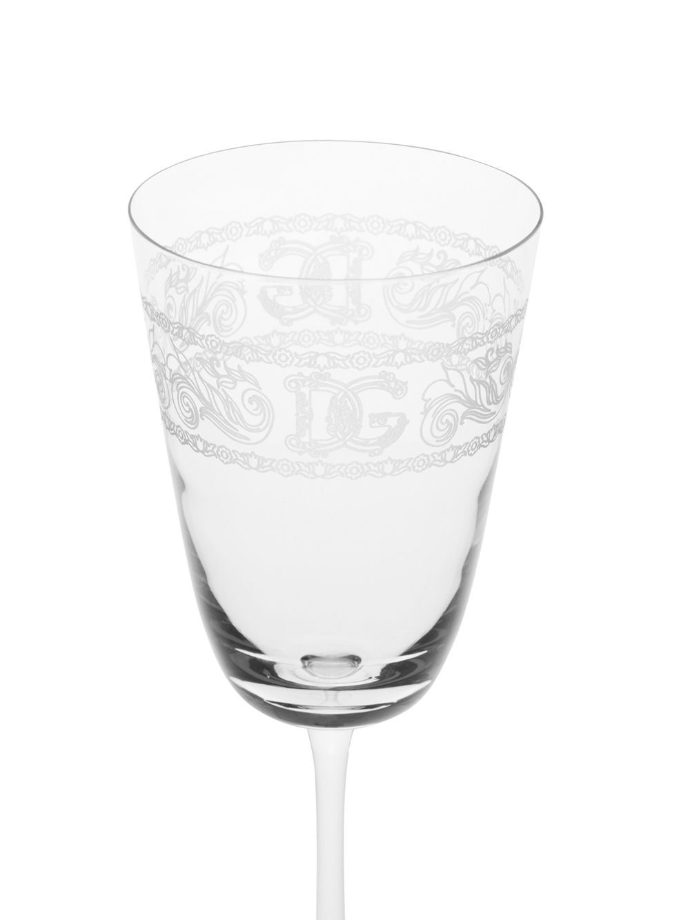 Shop Dolce & Gabbana Logo-embellished White Wine Glass