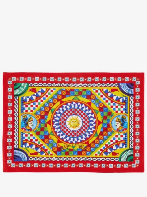 Dolce & Gabbana lot de serviettes de table à imprimé Sicilian Carretto