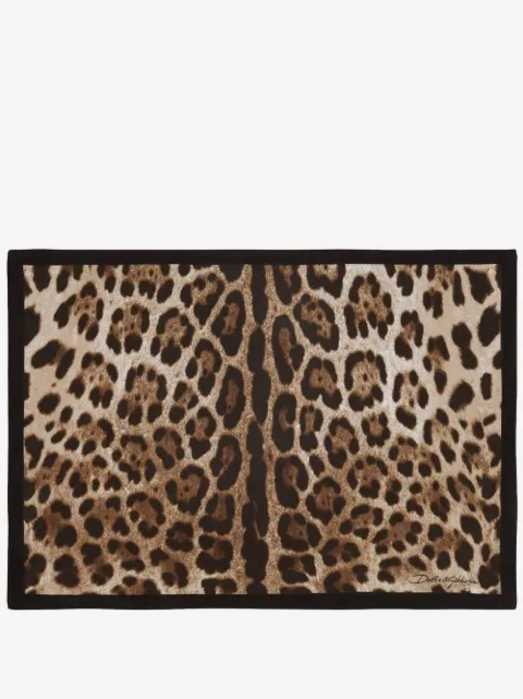 Dolce & Gabbana leopard-print placemat and napkin set