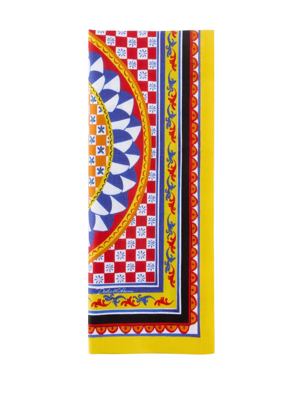  Dolce & Gabbana Servietten Set Mit Carretto Print   Gelb 