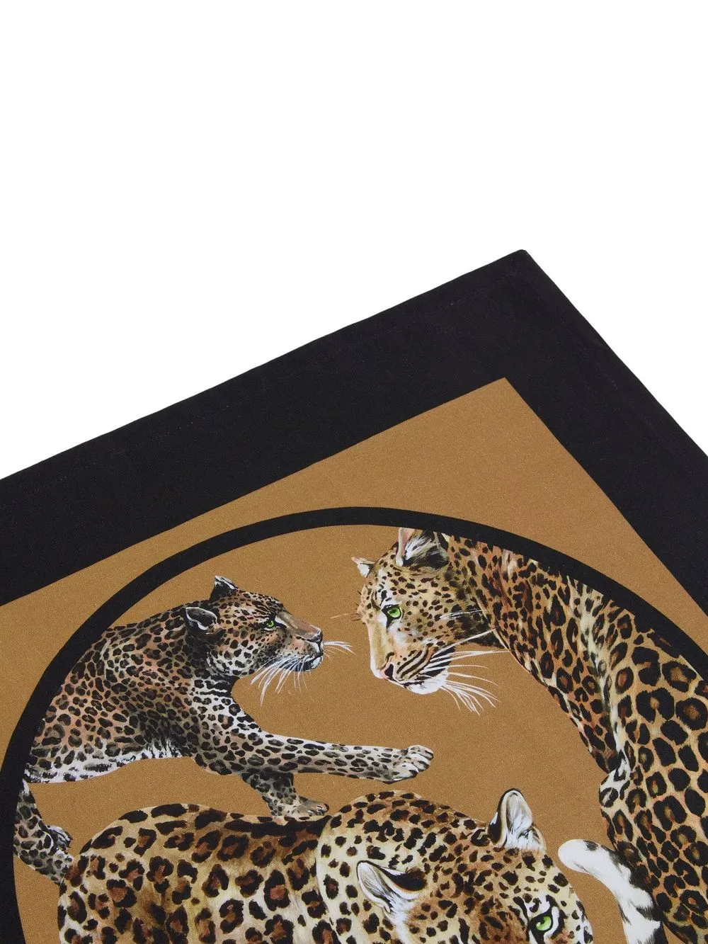 Shop Dolce & Gabbana Leopard-print Napkin Set In Braun