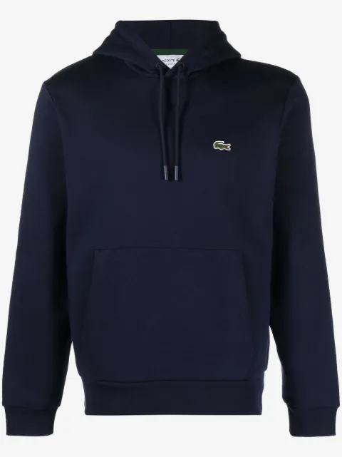 Lacoste logo-patch fleece hoodie