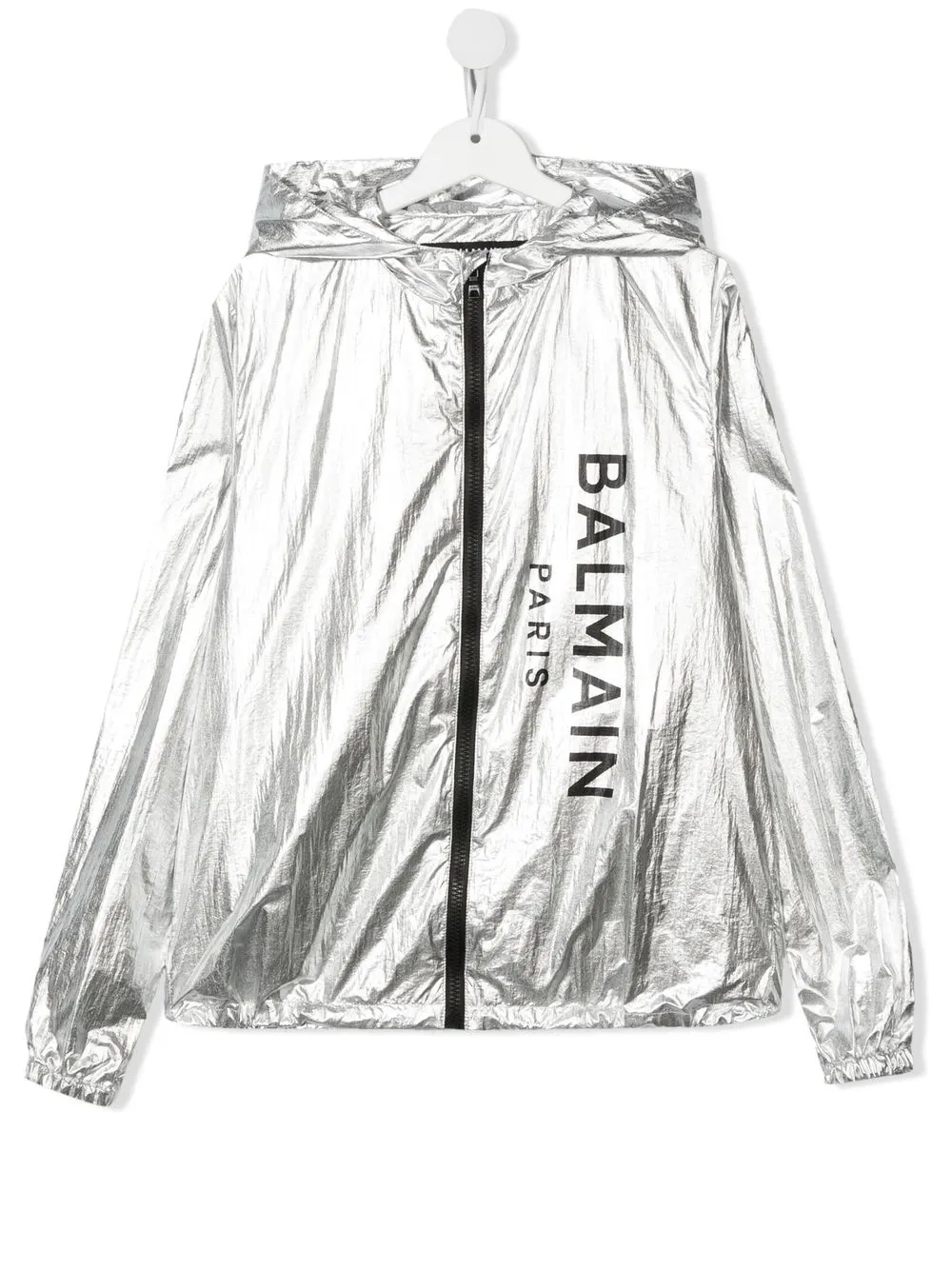 

Balmain Kids TEEN metallic-finish hooded jacket - Grey