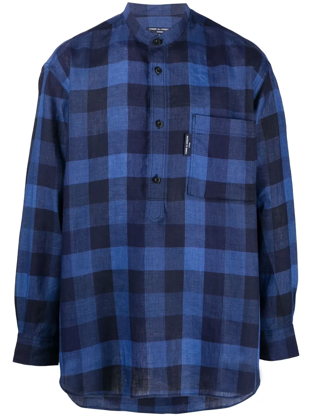 

Comme Des Garçons Homme camisa con cuadros estampados - Azul