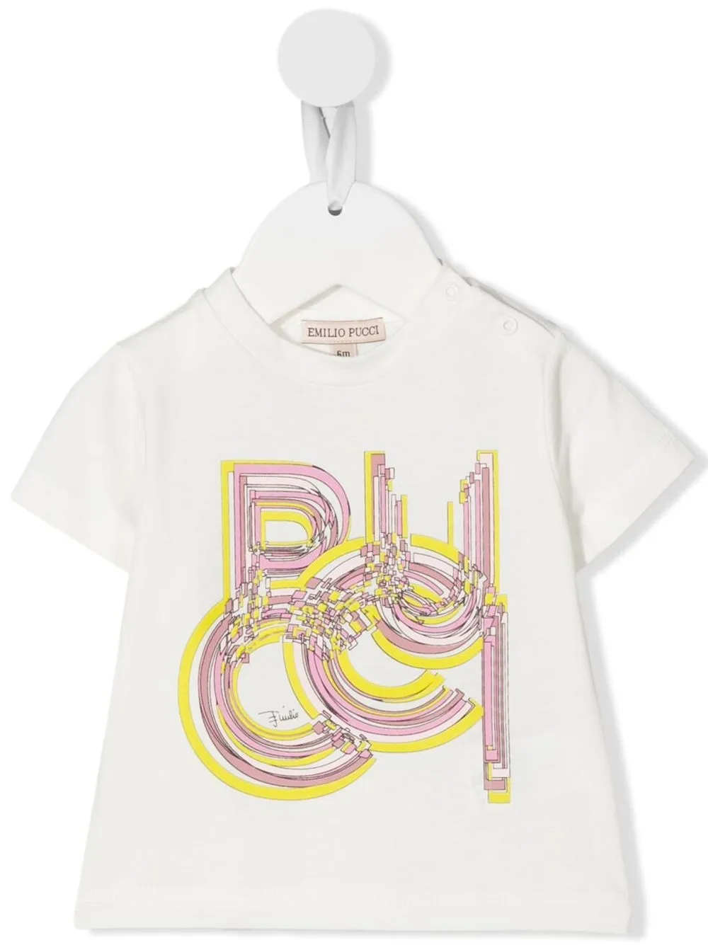 

PUCCI Junior playera manga corta con logo estampado - Blanco