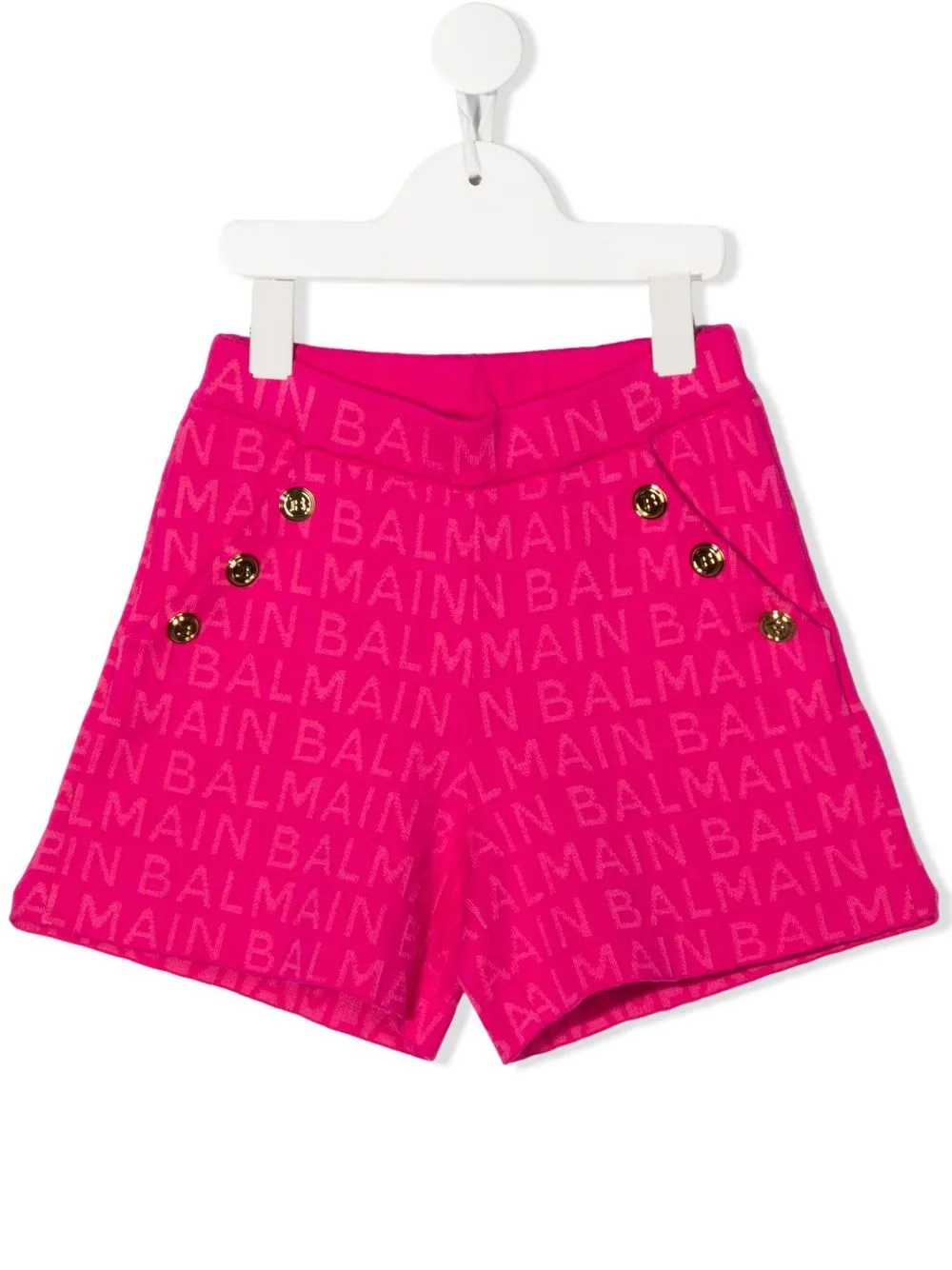 

Balmain Kids shorts con logo estampado - Rosado