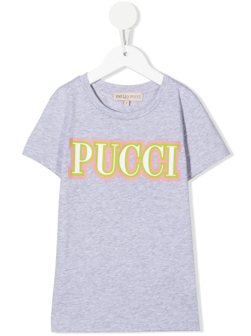 pucci junior t-shirt à encolure ronde - gris