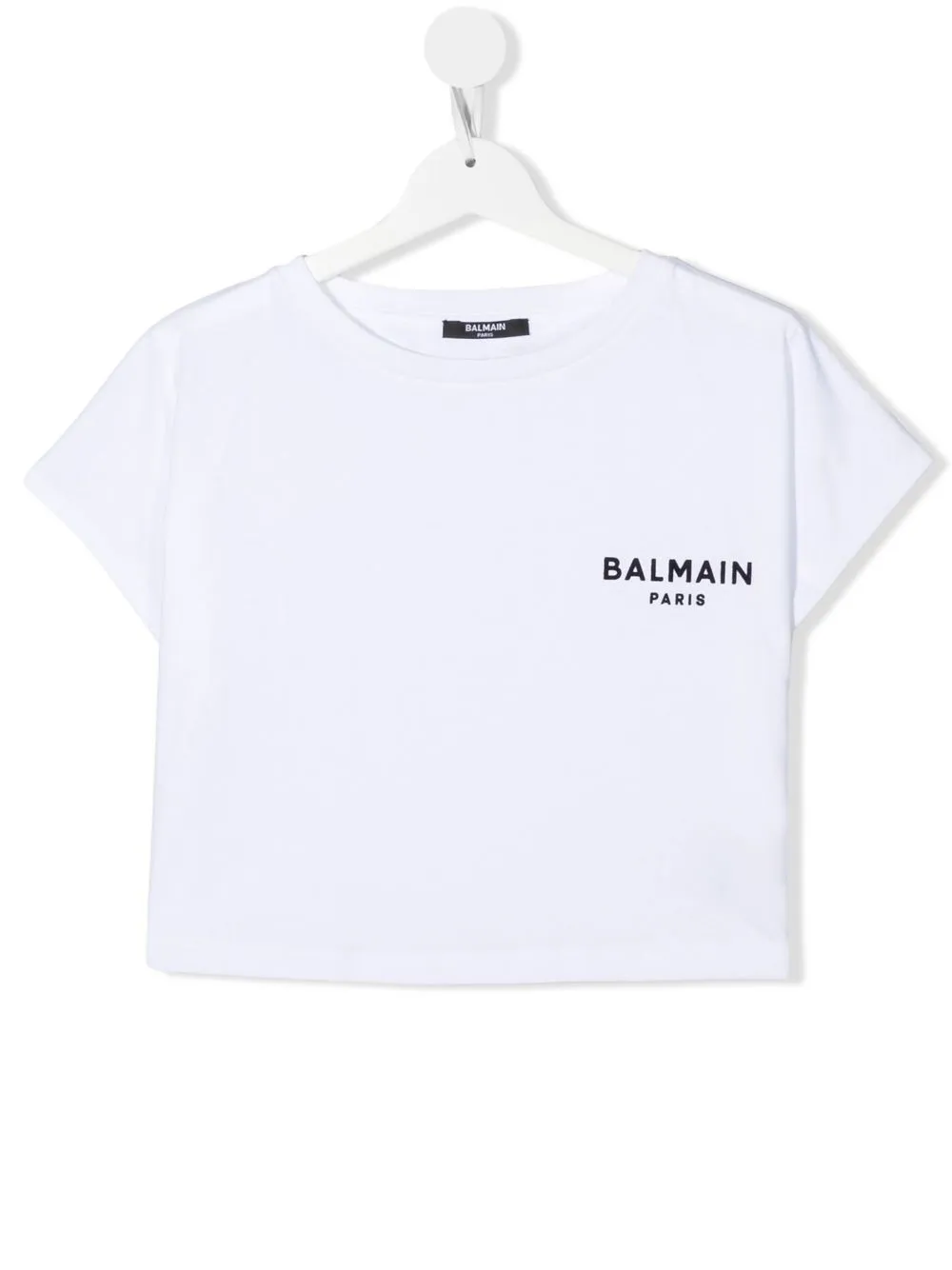 

Balmain Kids playera corta con logo afelpado - Blanco