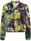 Charles Jeffrey Loverboy graphic-print biker jacket - Yellow