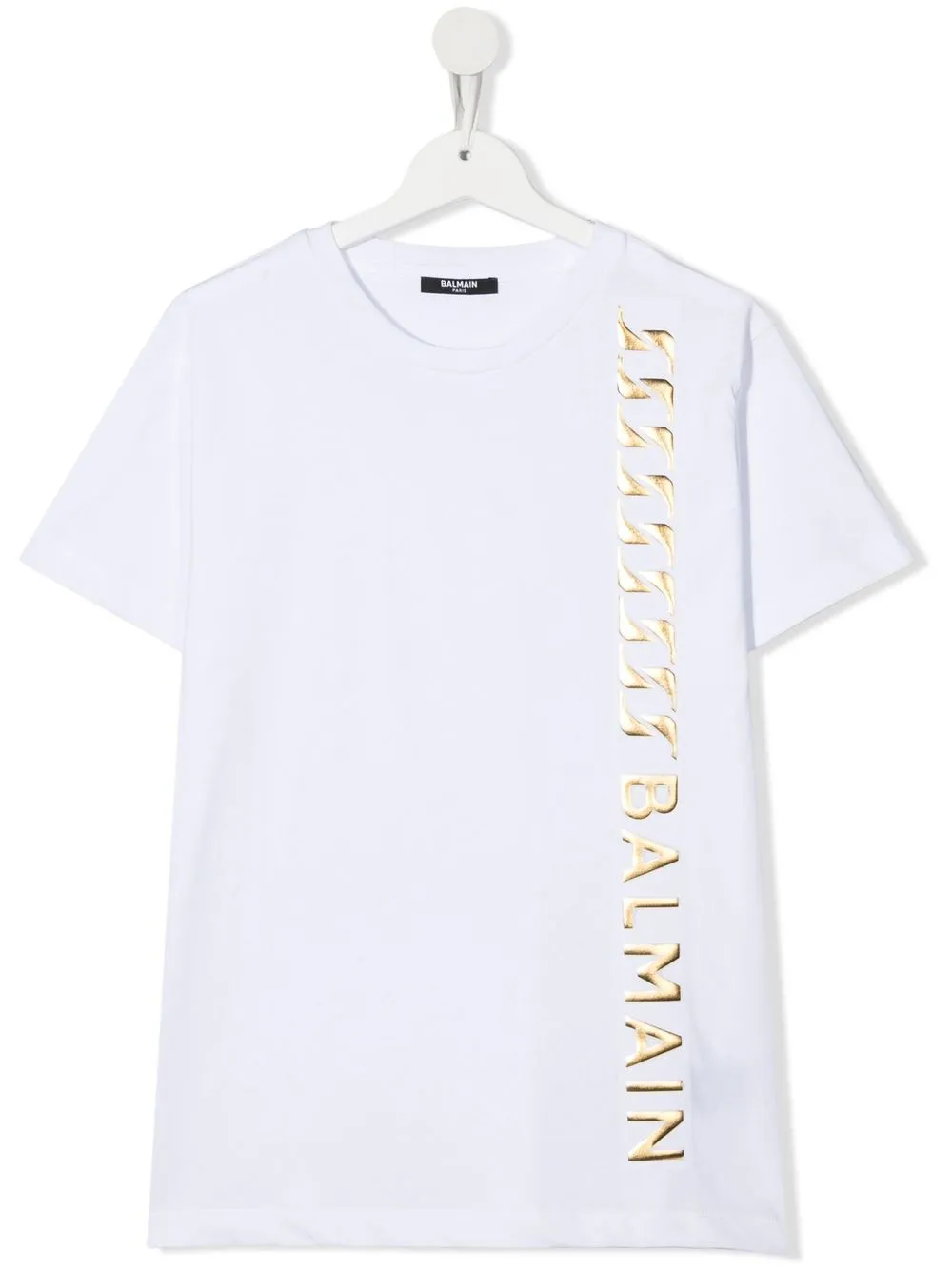 

Balmain Kids TEEN metallic-logo cotton T-shirt - White