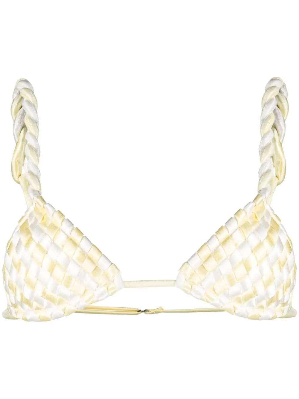 

Isa Boulder interwoven satin bikini top - Yellow