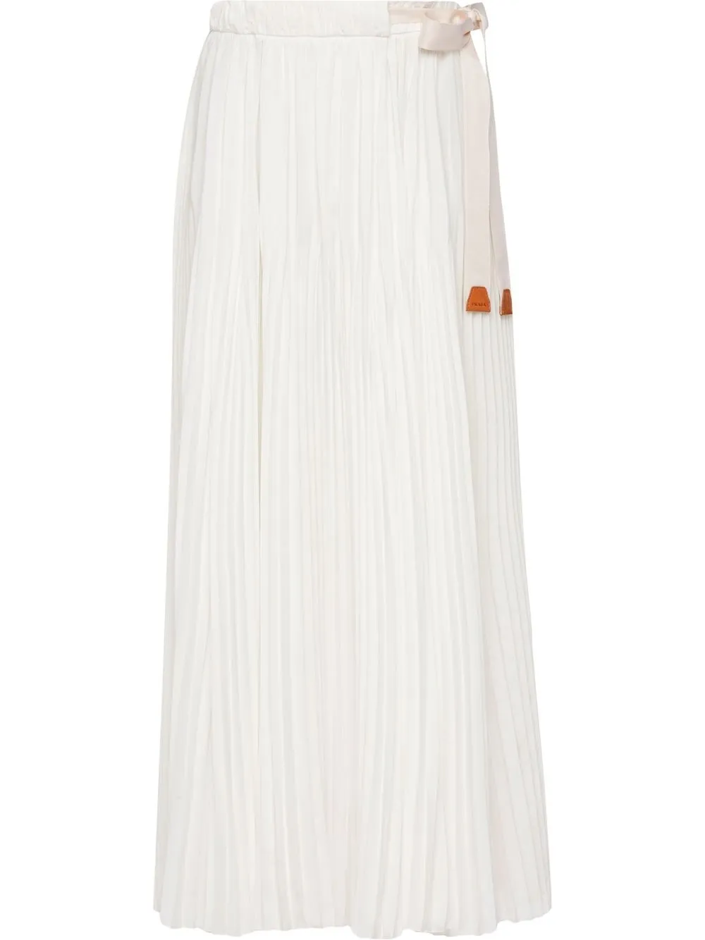 

Prada pleated silk crepe midi skirt - White