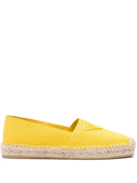 Prada embossed-logo cotton espadrilles