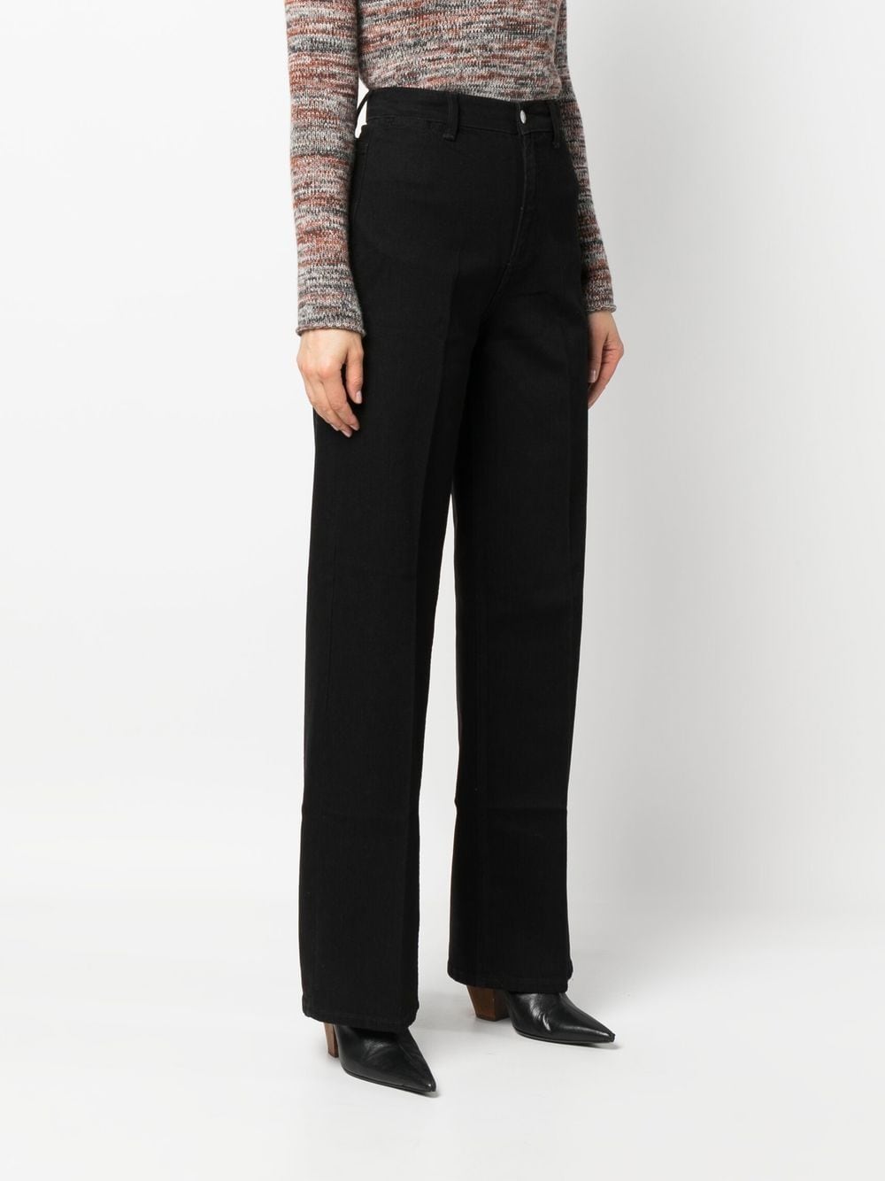 Shop Calvin Klein High-rise Wide-leg Jeans In 黑色
