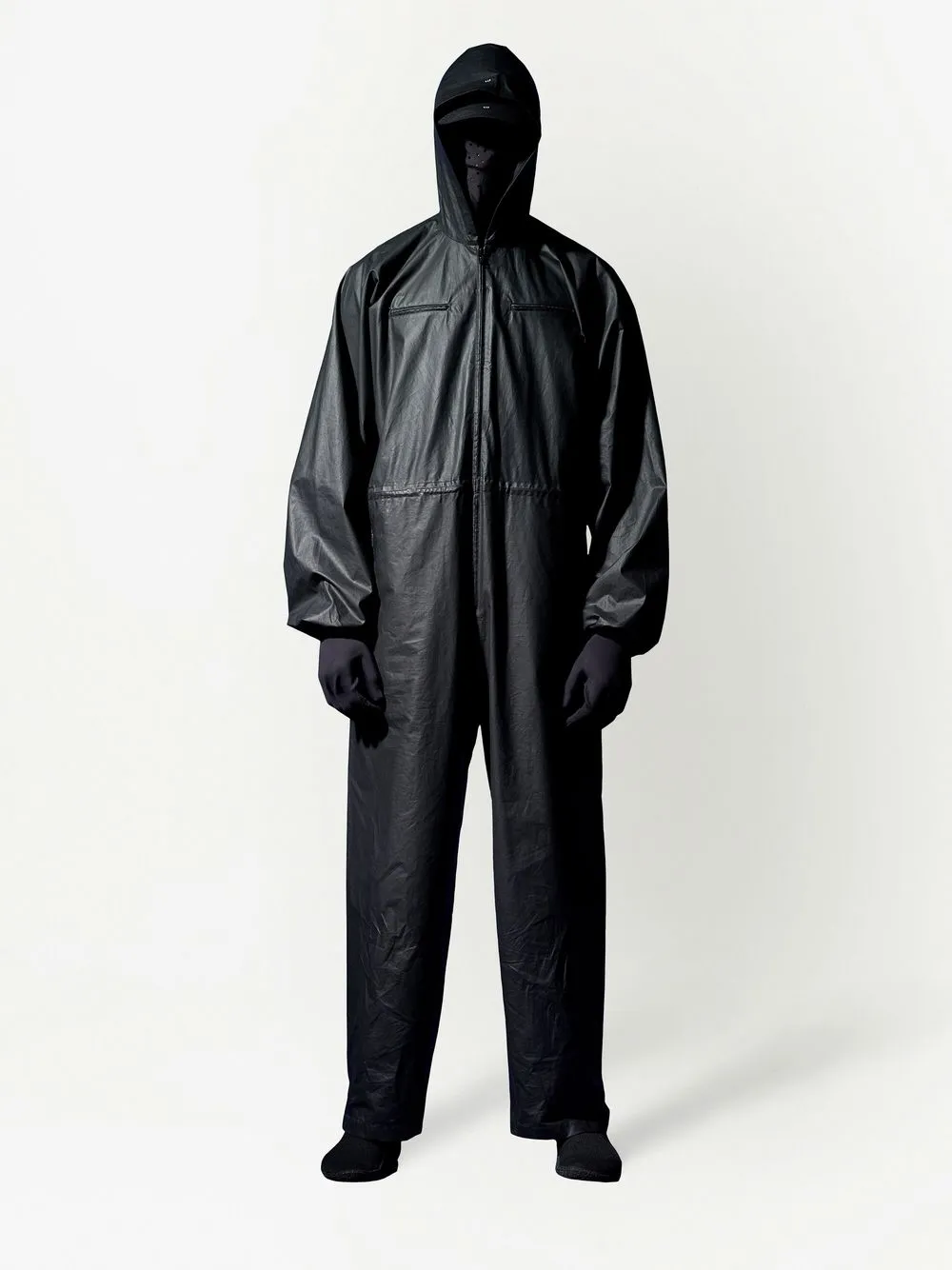 Yeezy Gap Engineered By Balenciaga Coated Cotton Overall In Black