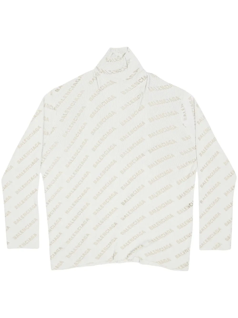 Balenciaga Logo-print Ribbed-knit Jumper In Grey