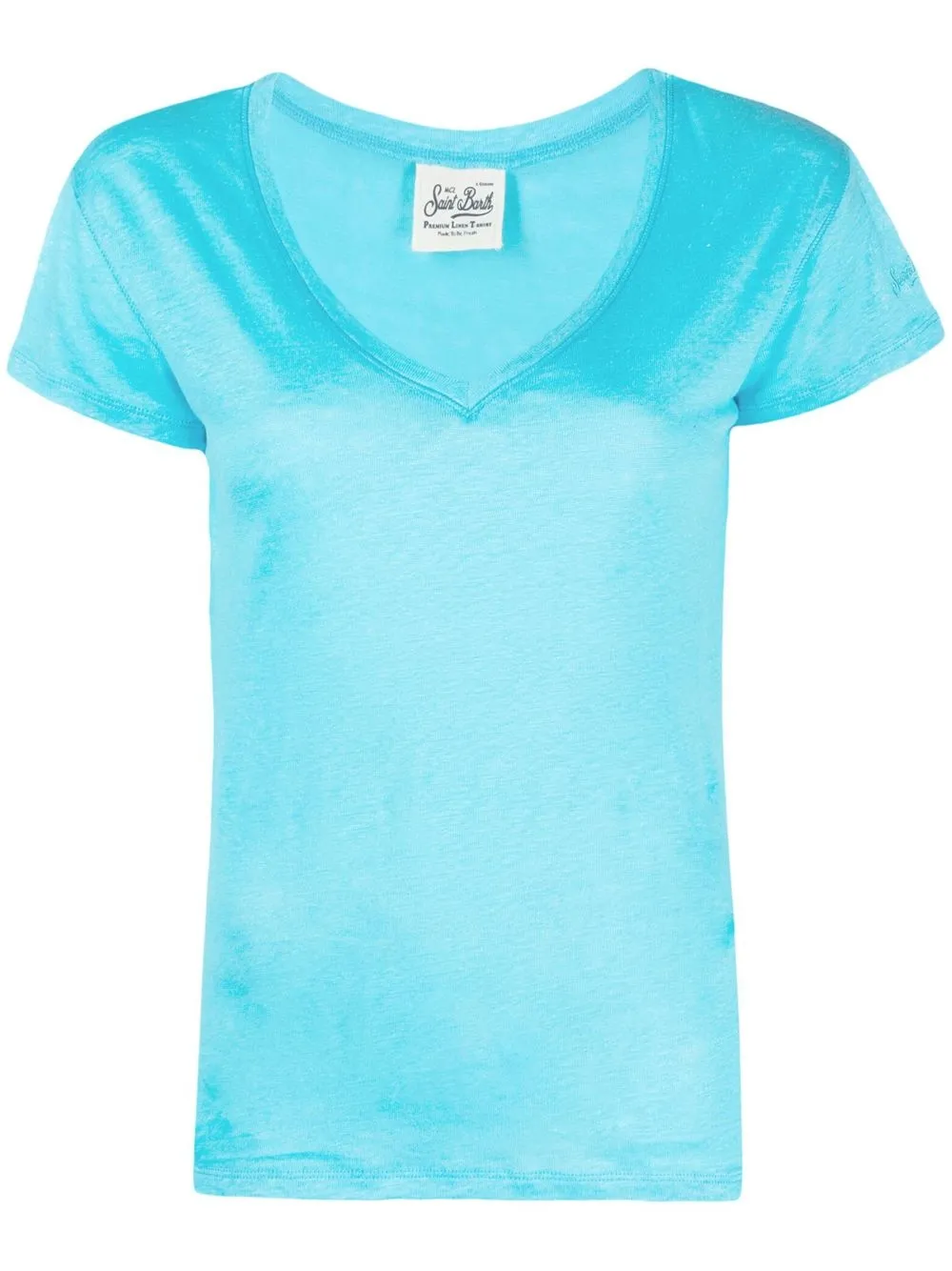 

MC2 Saint Barth playera con cuello en V - Azul