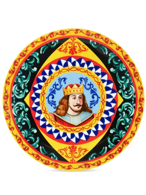 Dolce & Gabbana bajoplato con caballero estampado