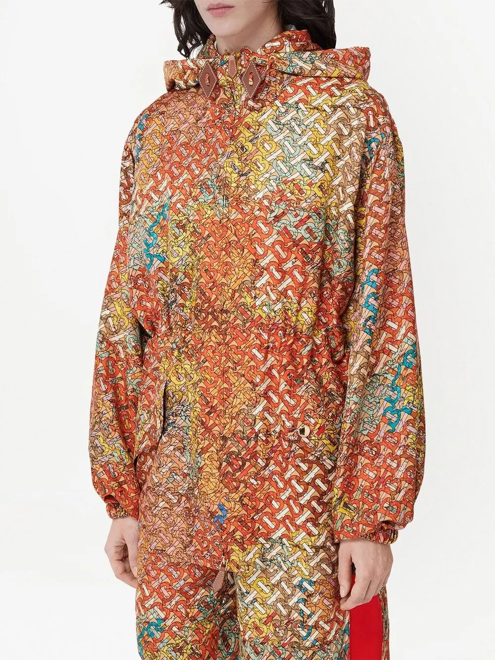 Affordable Burberry monogram map-print silk parka Women