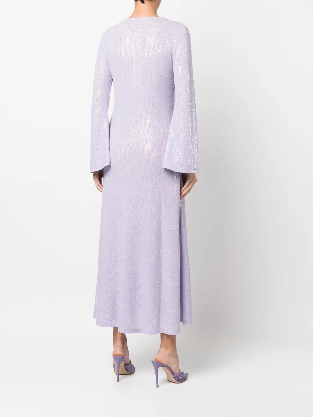 Dodo Bar Or Sequin-embellished Plunge Dress In Purple