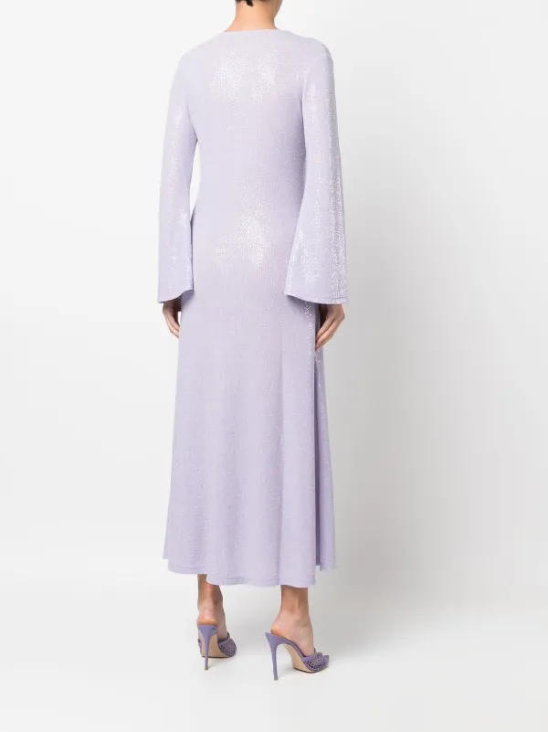 dodo bar or purple dress Dodo Bar Or Sequin-embellished Plunge Dress