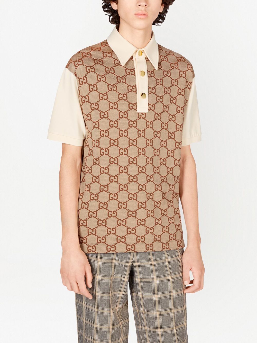 Gucci Short-sleeved Maxi GG Monogram Polo Shirt for Men