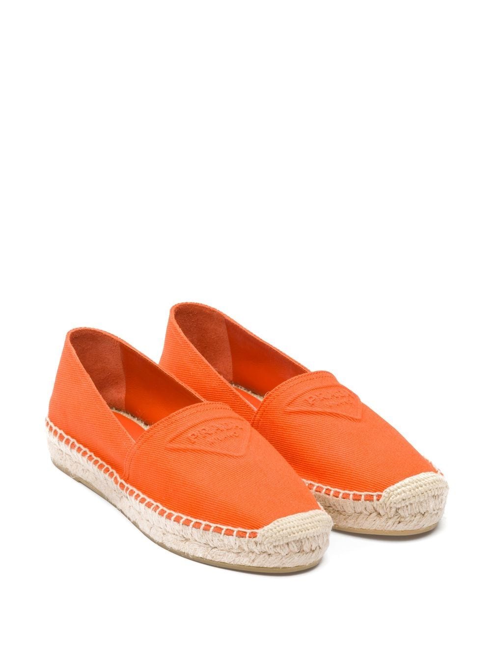 Prada Espadrilles met logo reliëf - Oranje