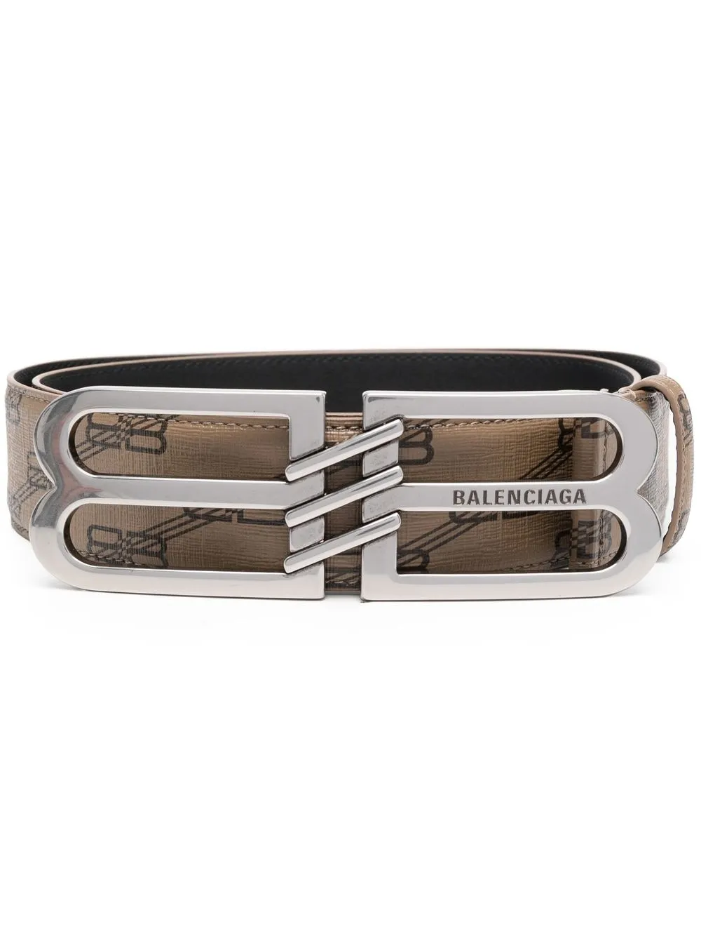 Shop Balenciaga Bb-buckle Reversible Belt In Nude