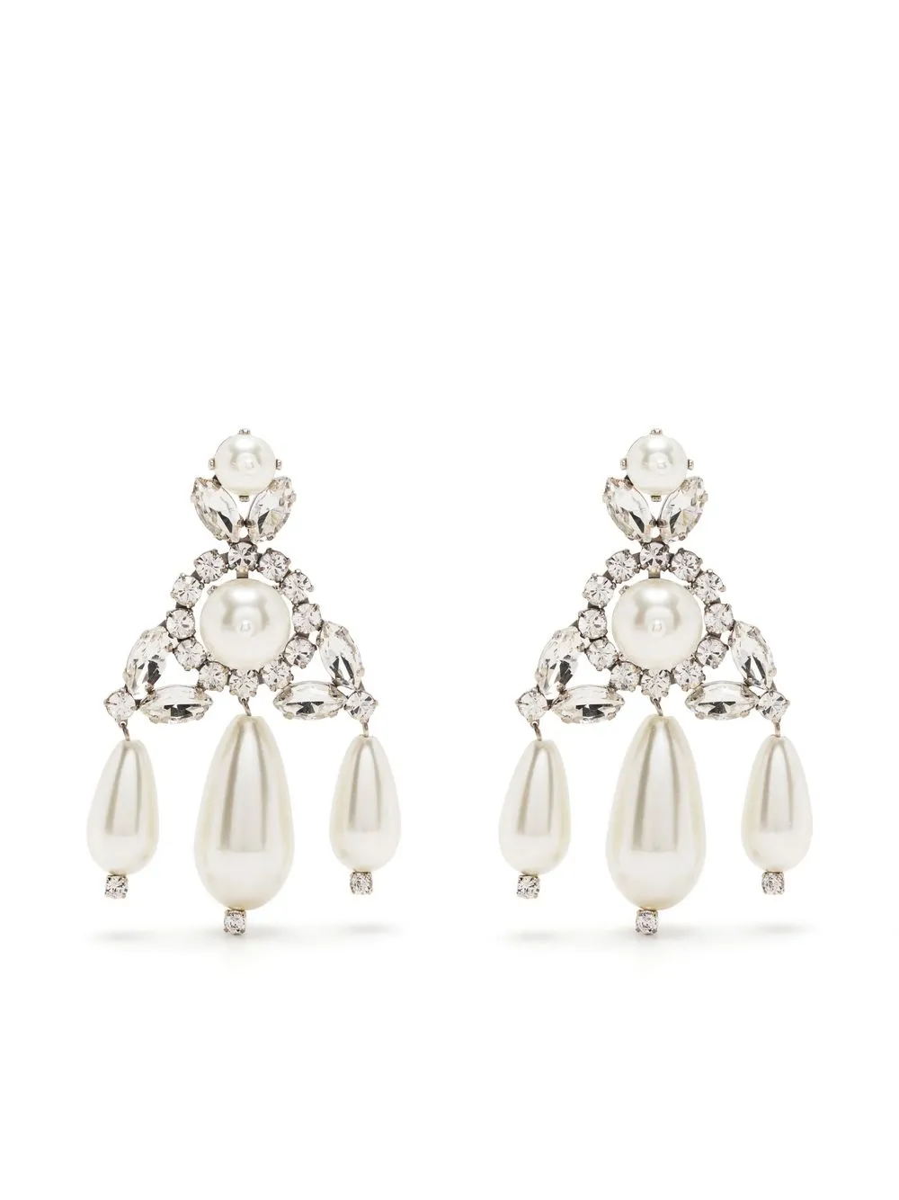 

Simone Rocha crystal-embellished pearl drop earrings - Silver