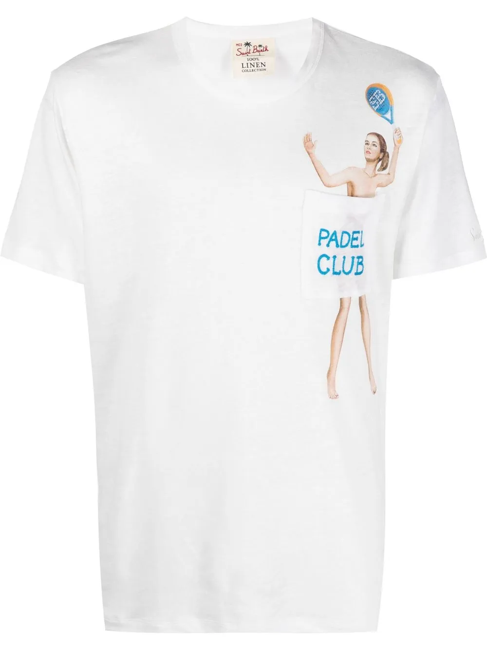 

MC2 Saint Barth playera con eslogan estampado - Blanco