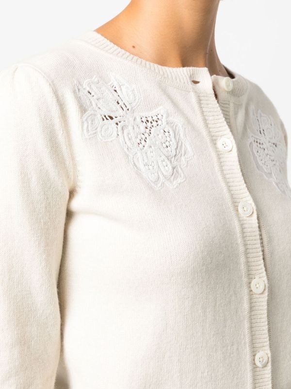 white cardigan with lace