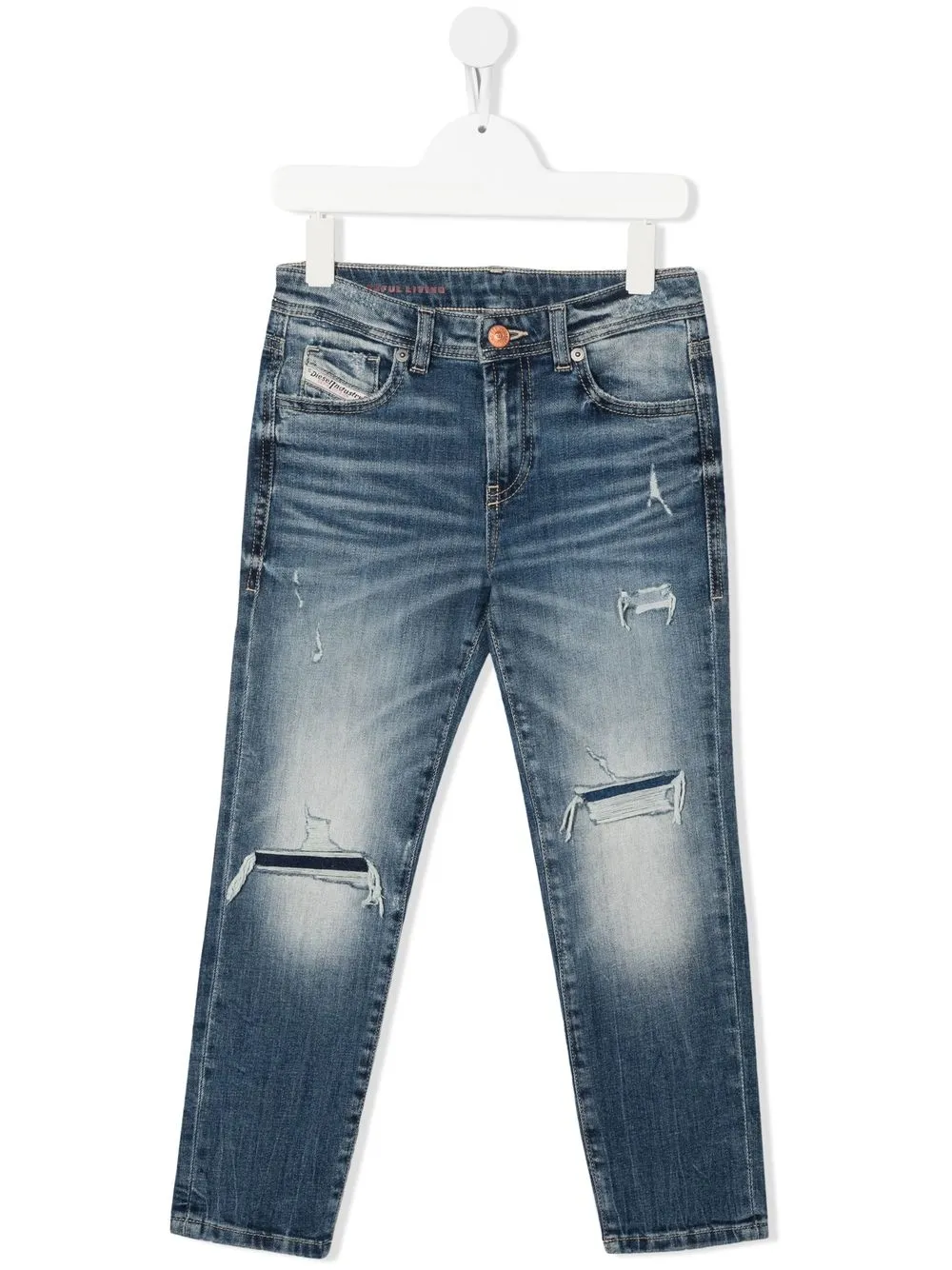 

Diesel Kids jeans rectos con efecto envejecido - K01