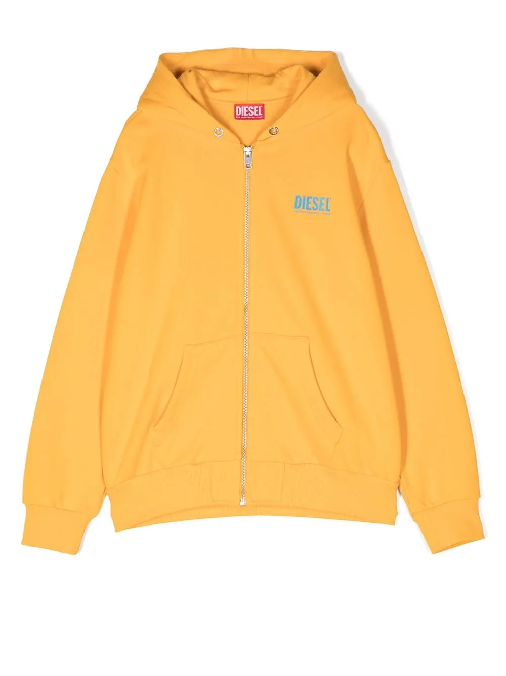 

Diesel Kids hoodie con logo estampado y cierre - Amarillo