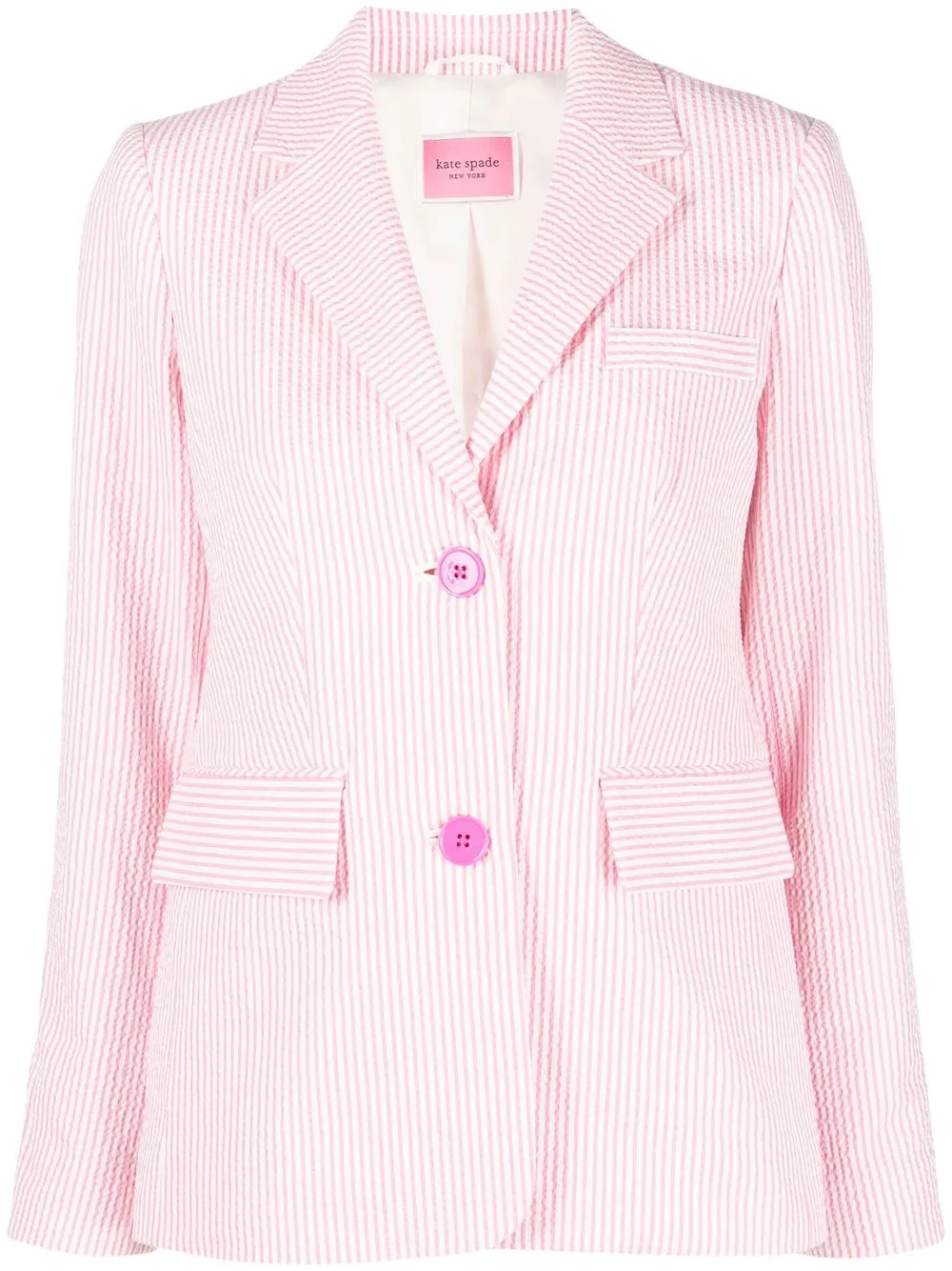 

Kate Spade blazer a rayas diplomáticas con botones - Rosado