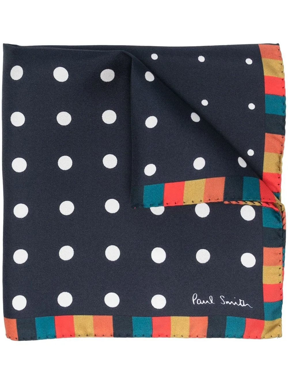 

Paul Smith mascada de seda con estampado de lunares - Azul