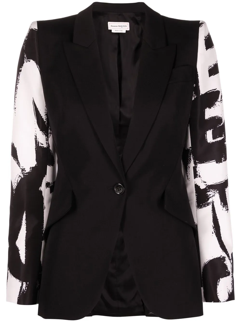 

Alexander McQueen blazer con botones y logo estampado - Negro