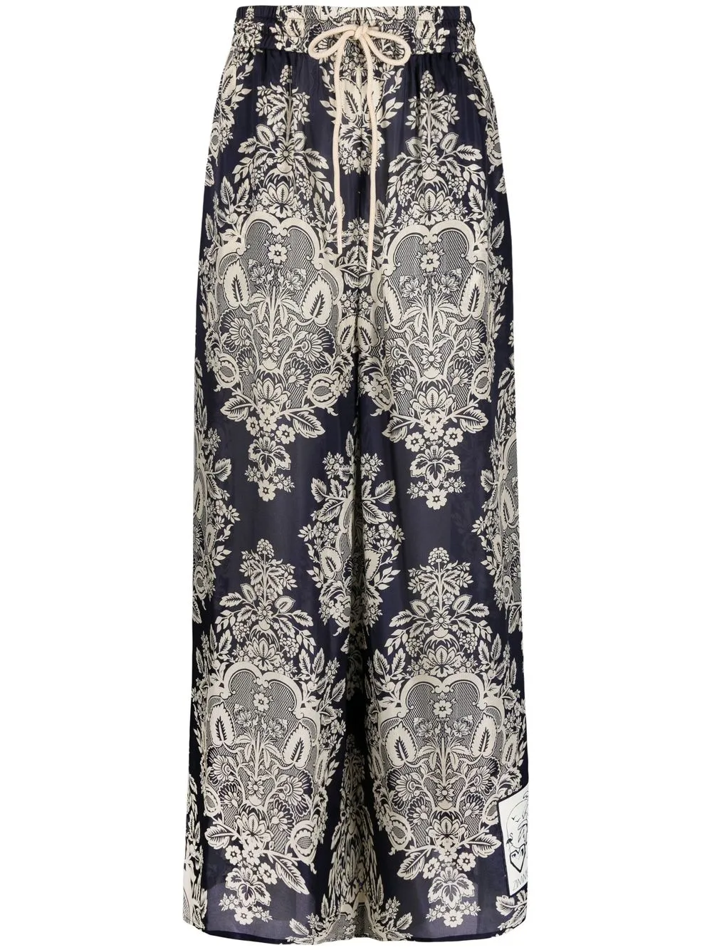 

ZIMMERMANN floral-print silk palazzo pants - Blue