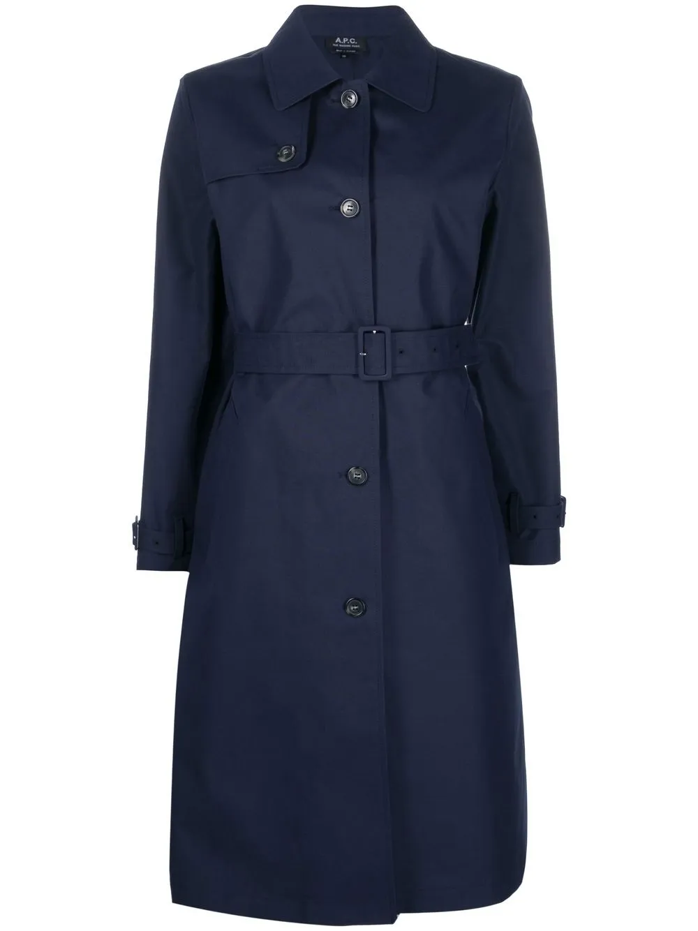 

A.P.C. cotton belted trench-coat - Blue