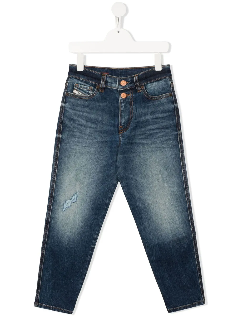 

Diesel Kids jeans rectos con tiro alto - Azul