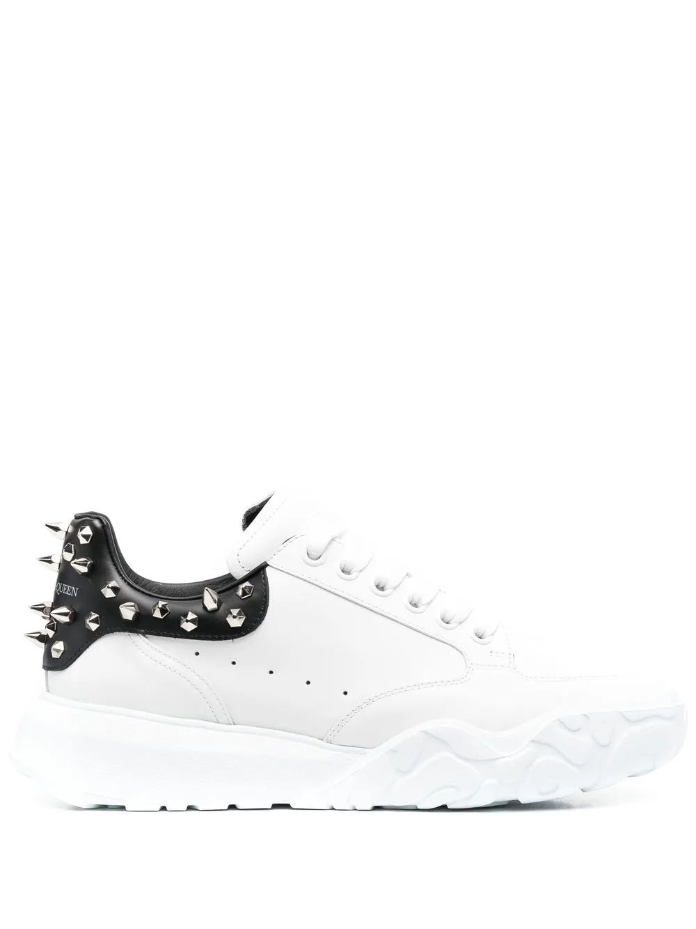 Alexander Mcqueen Spike-stud Leather Sneakers In White | ModeSens