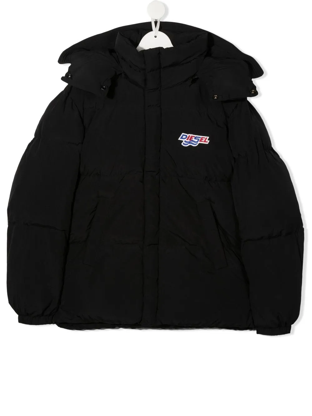 

Diesel Kids logo-patch padded jacket - Black