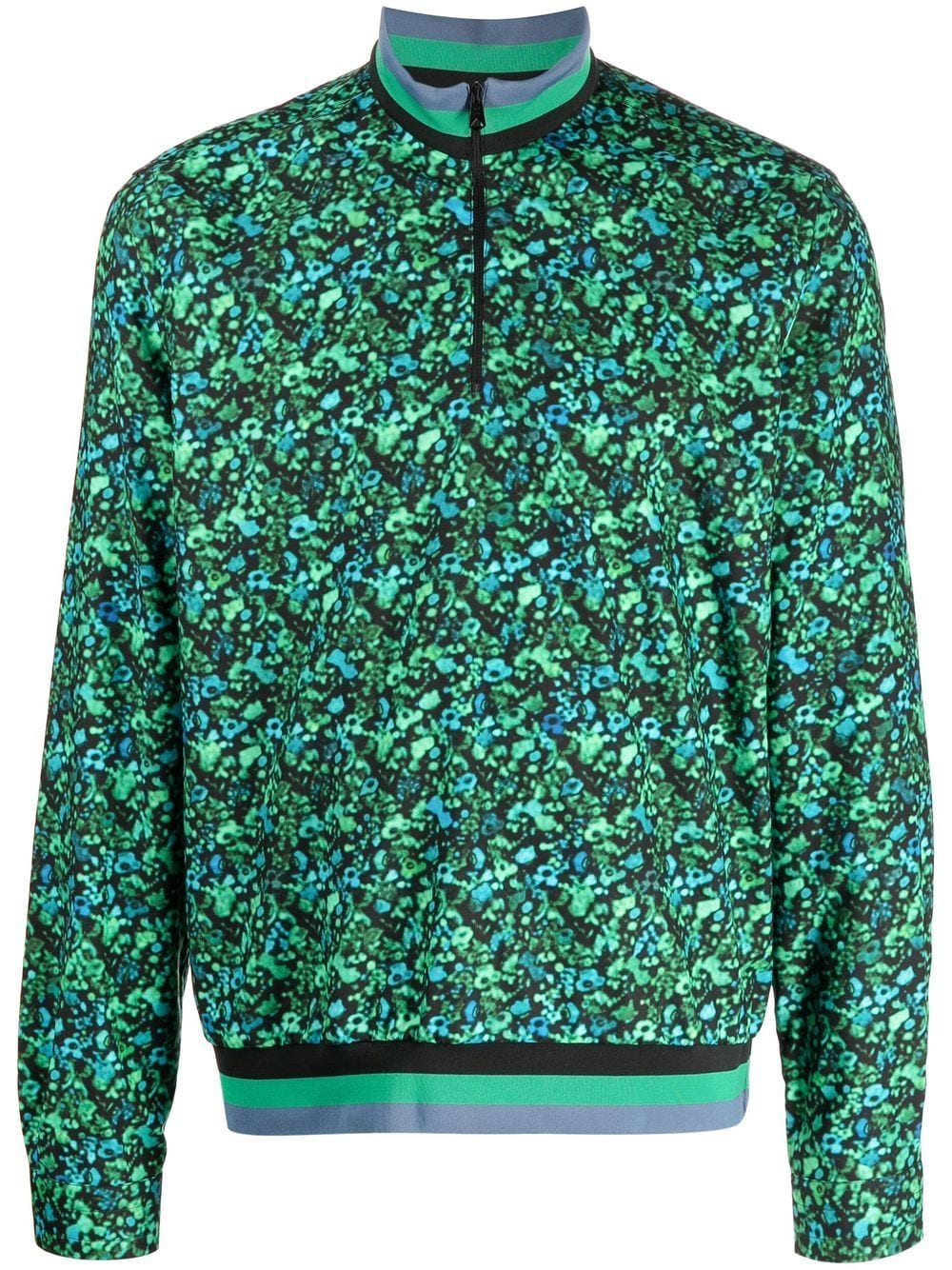 Paul Smith short-zip floral-print sweatshirt - Green