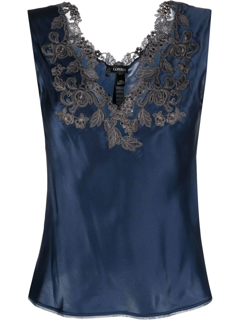 lace-trimmed silk camisole