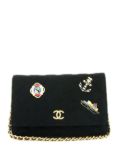 CHANEL Pre-Owned diamond-quilted motifs wallet-on-chain - Black