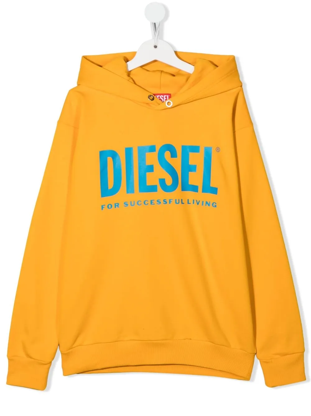 

Diesel Kids logo-print detail hoodie - Orange