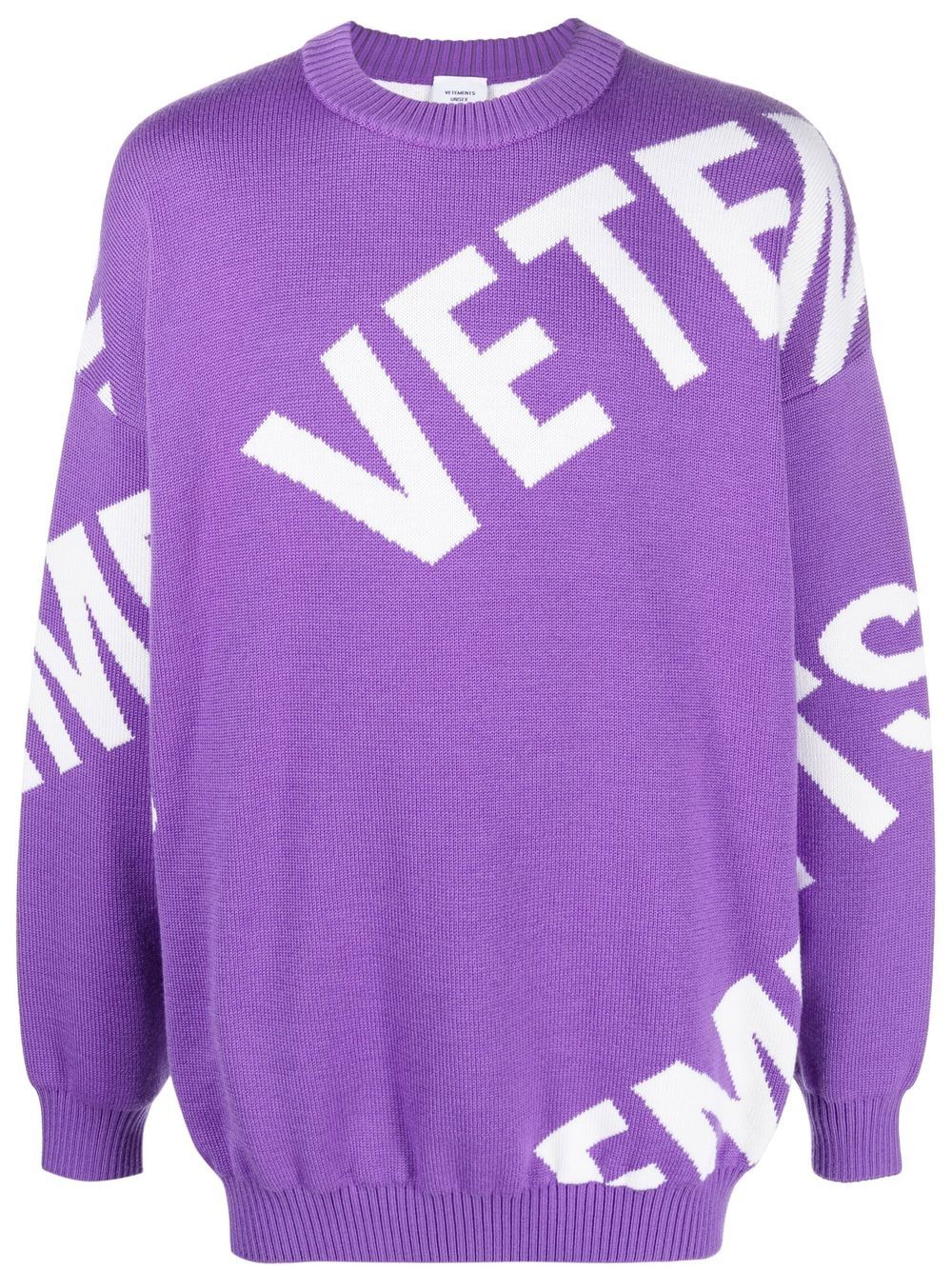 

VETEMENTS intarsia-knit logo jumper - Purple