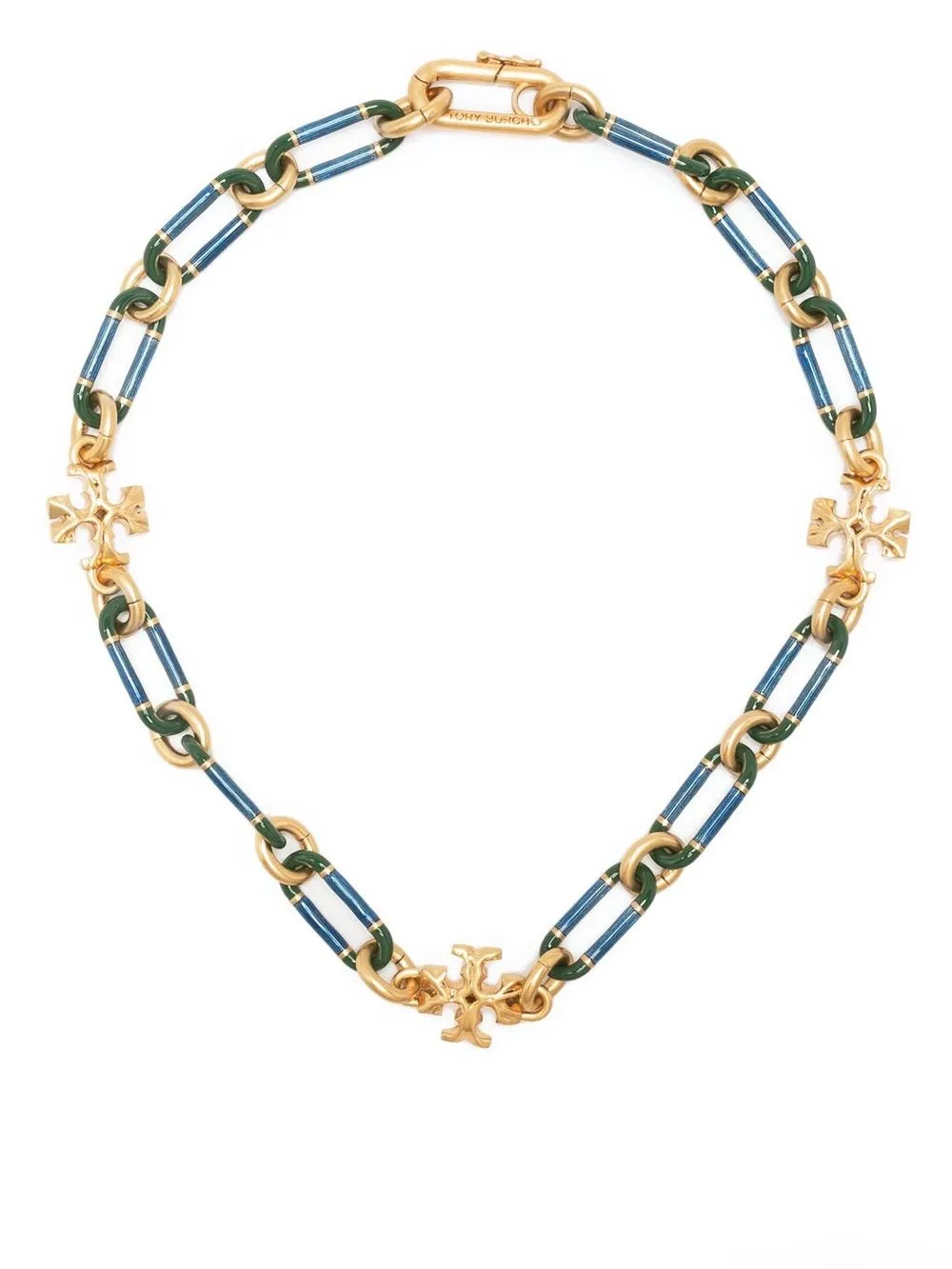 

Tory Burch collar de cadena doble T - Dorado